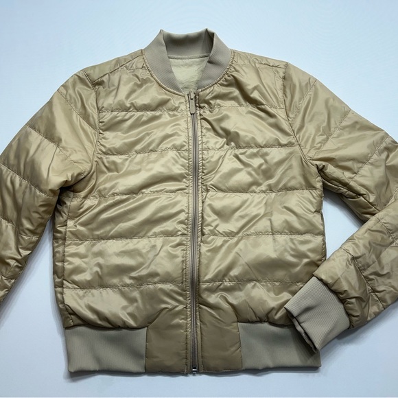 Lululemon Non Stop Bomber Jacket Womens 4 Reversible Gold Primaloft Insulated